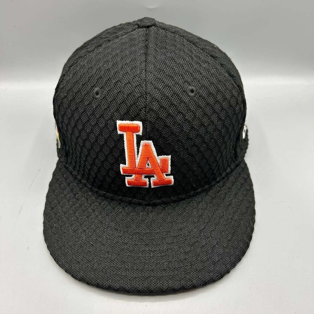 Los Angeles LA Dodgers MLB Hat Men 7 3/8 Black 59Fifty New Era Fitted Cap